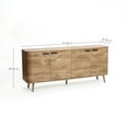 thumbnail image 7 of LuxenHome Natural Oak Manufactured Wood 4-Door 71.1-Inch Wide Sideboard Cabinet, 7 of 7