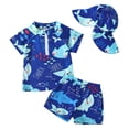 thumbnail image 4 of YDFCWXW Baby Toddler Boys Swimsuit Infant Girl Swimsuits 6 12 18 24M 2T 3T 4T 5T Bathing Suit Swimwear 3Pcs Set Rash Guard Hat (Blue, 2-3 Years), 4 of 4