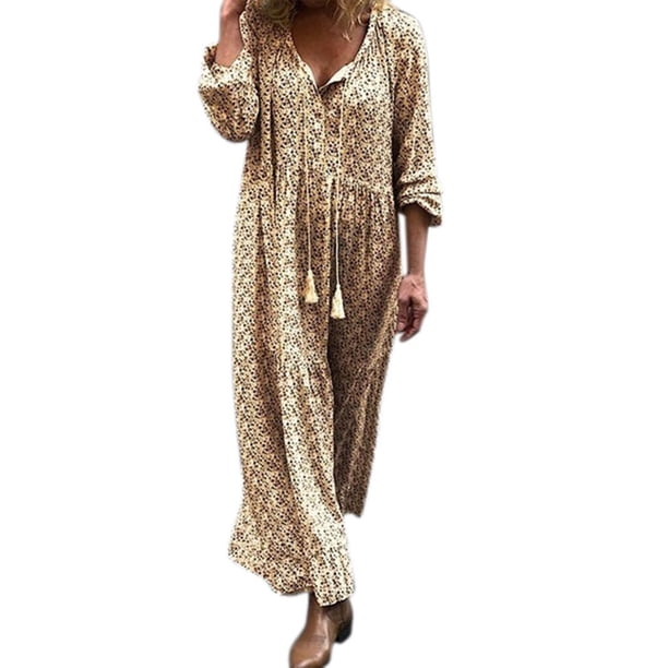 Mini vestido de verano con manga tres cuartos y estampado suelto para mujer Pompotops hdfakjf8565