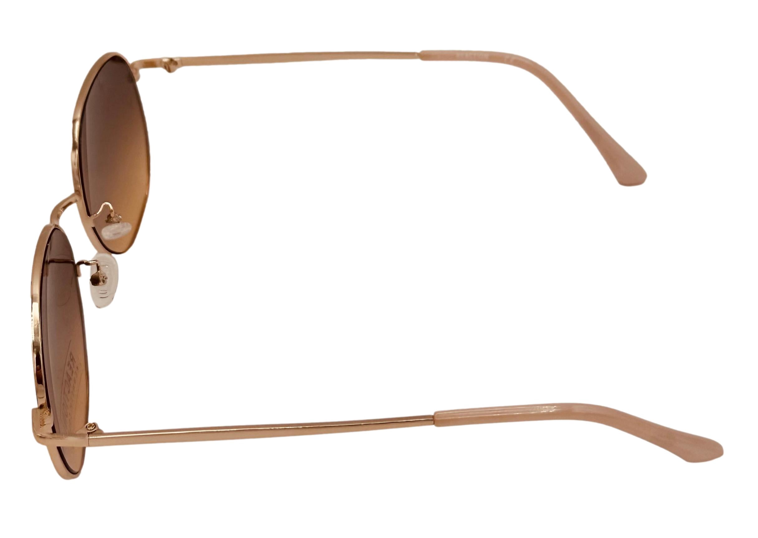 Kenneth Cole Reaction Men's Round Gold Metal Gradient Sunglasses