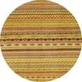 thumbnail image 1 of Ahgly Company Machine Washable Indoor Round Abstract Bee Yellow Area Rugs, 5' Round, 1 of 7