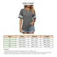 thumbnail image 4 of Camiseta con cuello redondo, manga corta transpirable y holgada con manga a rayas para mujer, 4 of 6