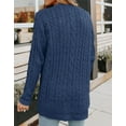 thumbnail image 4 of Cardigans For Women Button Down Cardigan Sweaters Chunky Cable Knit Sweater Long Open Front Cardigans Sweater Coat Cogild, 4 of 5