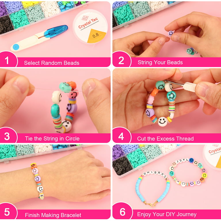  UHIBROS 6000 Pcs Clay Beads Bracelet Making Kit, Girls
