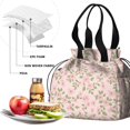 thumbnail image 4 of Pioneer Flower Floral Print Pattern Drawstring Lunch Bag Women - Drawstring Lunch Bag Insulated for Work Office - Stain-Resistant Large Lunchbags for Women with Multi-Pockets, 4 of 6