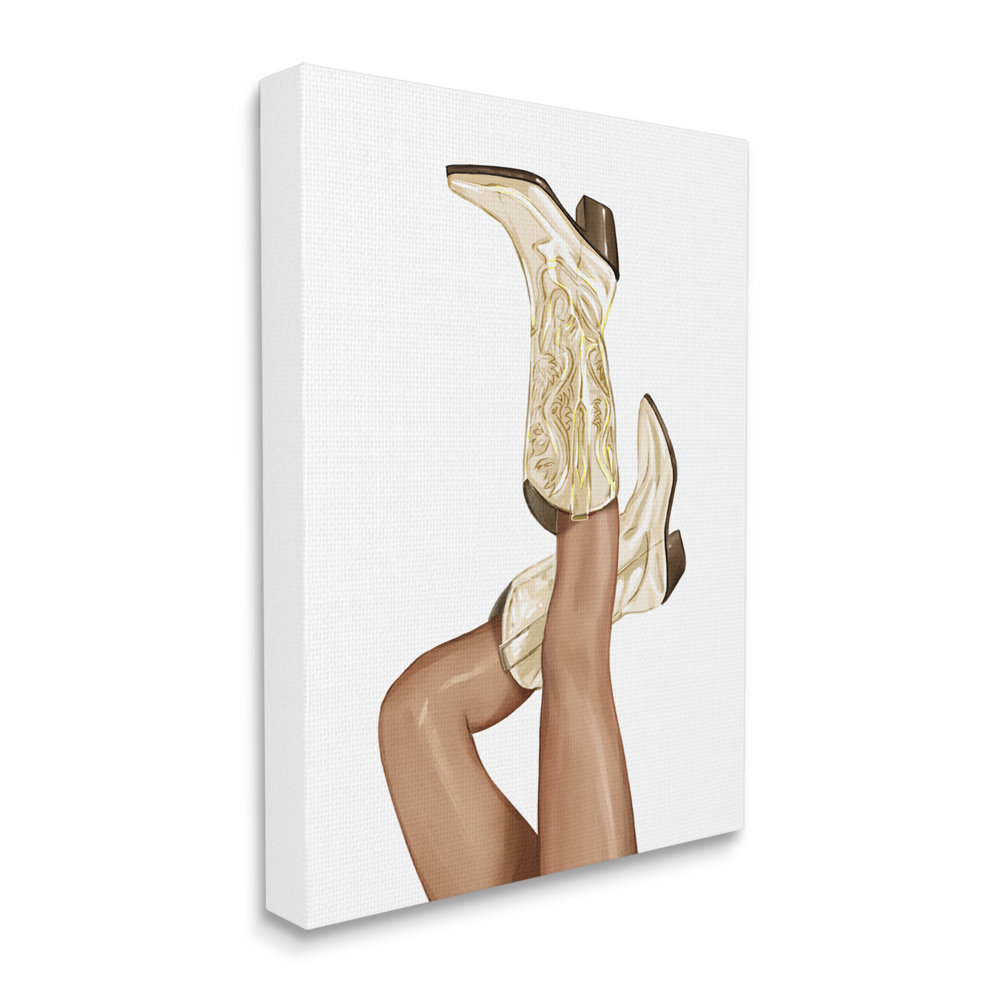 Stupell Country Cowgirl Boots Fashion Beauty & Fashion Painting Gallery Wrapped Canvas Print Wall Art