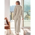 thumbnail image 4 of Womens 2 Piece Sweatsuits Loungewear Sets Quarter Zip Pullover Sweatshirts with Wide Leg Sweatpants, 4 of 5
