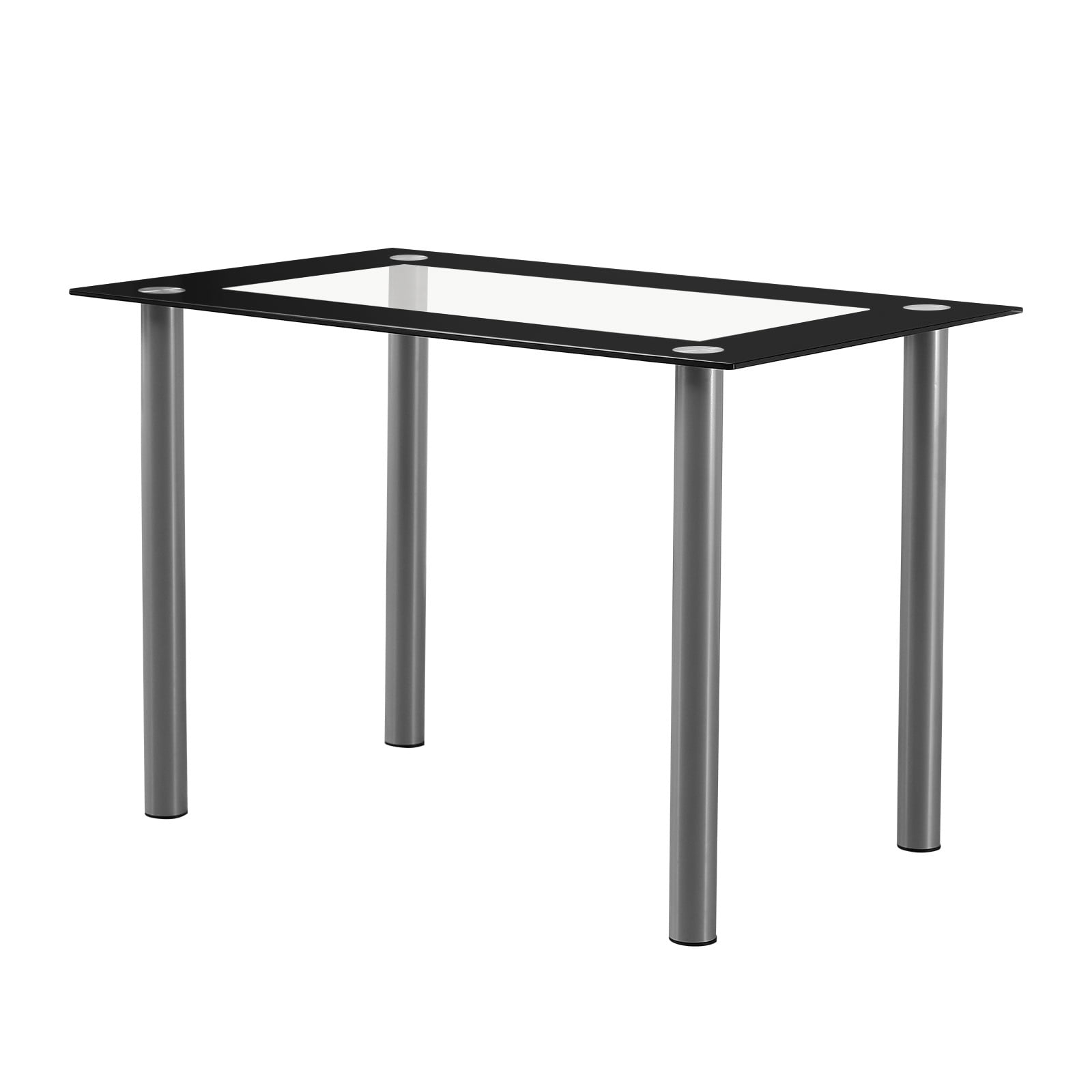 Ktaxon Modern Dining Table for 4, 43" Glass Kitchen Table Tempered Glass Dining Room Table, Rectangle Dinner Table for Home, Living Room, Black