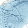 thumbnail image 5 of Jean Shorts Womens Casual Elastic Waist Drawstring Yoga Comfy Stretch Lace Trim Summer Beach Linen Ruffle Bermuda Cargo Board Gym Sky Blue Bottoms Sizes S, 5 of 5