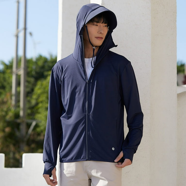 Inadays Men's UPF 50+ Sun Protection Hoodie Shirts Long Sleeve SPF