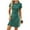 Pleated- Green, variant on Women's Sundress Short Sleeve Casual T-shirt Dress, Crew Neck Loose Flowy Swing Tunic Dress Summer (Green, S)