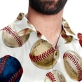 thumbnail image 5 of Baseball Men's Casual Hawaiian Shirt Printed Button Down Short Sleeve Summer Beach Shirts Unisex, 5 of 6