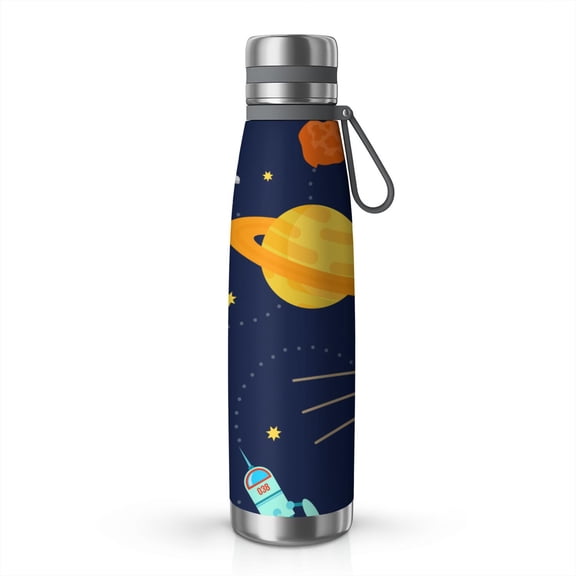 Galaxy 29oz Stainless Steel Insulated Thermos with Tea Filter, 360° Printed Travel Bottle, Leakproof BPA-Free Flask with Anti-Slip Base, 304 Inner & 201 Outer, Vacuum Cup, Starry