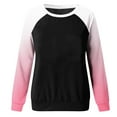 thumbnail image 4 of Vedolay Women Tops Womens Tops Long Sleeve Loose Pullover Casual Ladies Solid Striped Crewneck Sweatshirts,Pink S, 4 of 5