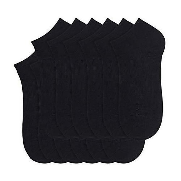 12 Pairs - Women's Socks - Ankle Cut, Low Cut, No Show, Footie, Casual Girls (Black, Size 9-11)