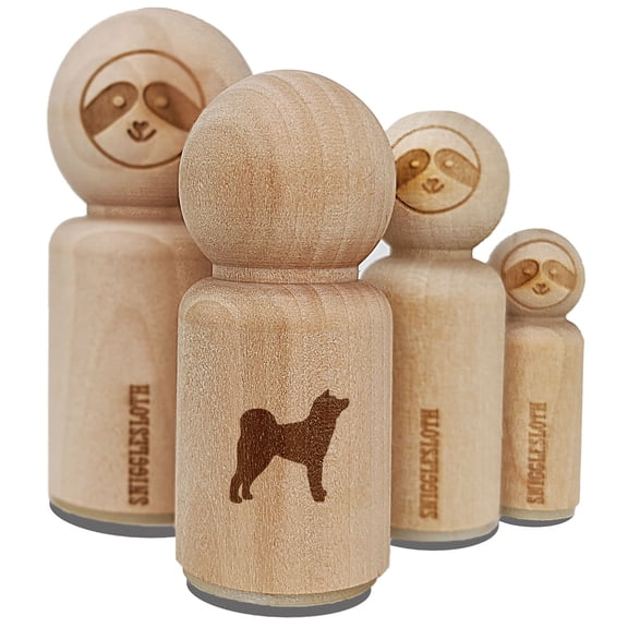 Japanese Akita Dog Solid Rubber Stamp for Scrapbooking Crafting Stamping - Small 3/4 Inch