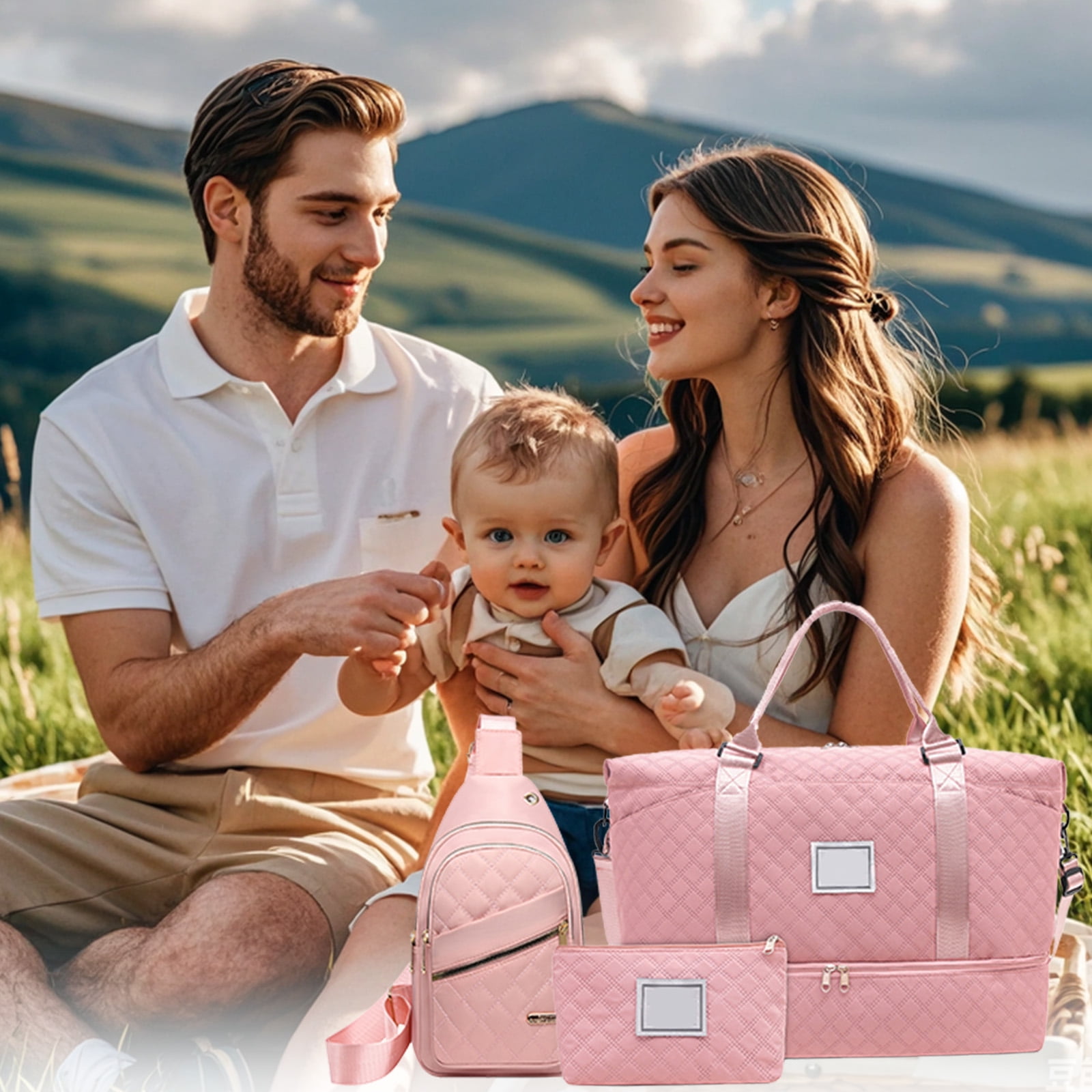 Multi Functional Travel Bag Three Piece Set Large Capacity Lightweight Travel Storage Bag Luggage Bag with Handbag And Shoulder Crossbody Bag Up to 65% Off