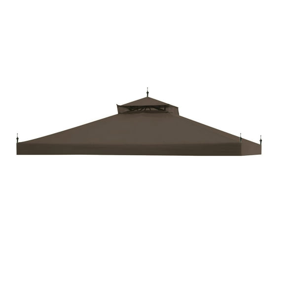 Yescom 11.7'x9.8' Canopy Top Replacement Coffee Liqueur for 2-Tier Sunjoy L-GZ288PST-4D Gazebo Cover