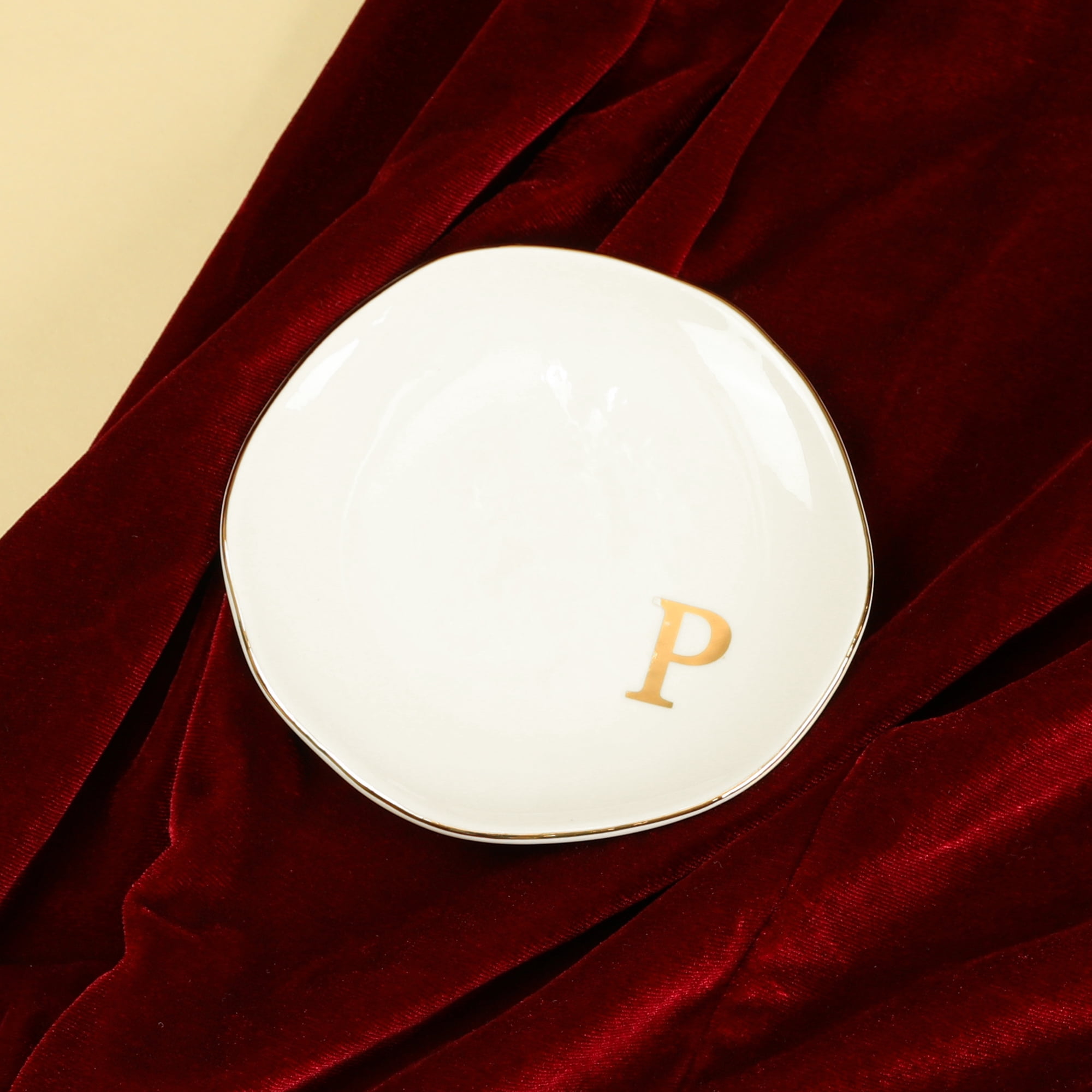 Unique Bargains Ceramic Jewelry Tray Decorative Trinket Dish Gifts Jewelry Boxes White-P