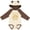Natural & Brown w Ears, variant on Life's Better with Bees Boys or Girls Long Sleeve Baby Bodysuit
