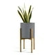 thumbnail image 1 of Maceta Cilindro Gris Moderna Macetas y Maceteros Base De Metal Dorada Interior/ext Estilo moderno elegante y minimalista, 1 of 2