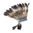 thumbnail image 3 of Sombrero indio, tocado de plumas artificiales, diadema de disfraz para Halloween, cosplay, 3 of 9