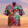 thumbnail image 3 of Las camisas más nuevas para hombre, ropa de calle, camisa de playa para hombre, camisa hawaiana de manga corta con calavera 3d genial, camisetas de verano de gran tamaño para hombre, ropa para mujer, 3 of 4