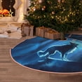 thumbnail image 5 of Daiia A Wolf Barks Out A Window Drawing Merry Christmas Tree Skirt , Xmas Large Lace-up Tree Skirt, Santa Snowflakes Rustic Home Decorations New Year Party Farmhouse Decor-30", 5 of 6