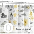thumbnail image 6 of Small Stall Shower Curtain 36 x 72 Inch, Half Narrow Yellow Grey Floral Shower Curtain for Bathroom, Watercolor Flower Butterfly Fabric Shower Curtain Set with Hooks, 6 of 6