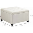 thumbnail image 3 of XgoodX Fabric Tufted Square Storage Ottoman with Flip Top Seat Lid, Metal Hinge and Stable Eucalyptus Wood Frame for Living Room, Entryway, or Bedroom, Beige, 3 of 10