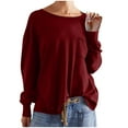 thumbnail image 6 of tarylea Womens Tops Long Sleeve Crewneck Cinch Cuff Oversized Pullover Casual Loose Fall Solid Color Tops with Pocket, 6 of 9