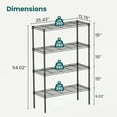 thumbnail image 2 of GIANNA 4-Tier Adjustable Metal Storage Rack – Freestanding Heavy-Duty Wire Shelves for Garage, Kitchen, or Commercial Use, 13.8" D x 35.4" W x 54" H, 2 of 7