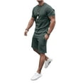 thumbnail image 3 of Kmbangi T-shirt à Manches Courtes Col Rond Couleur Unie pour Homme + Shorts avec Poche, 3 of 10