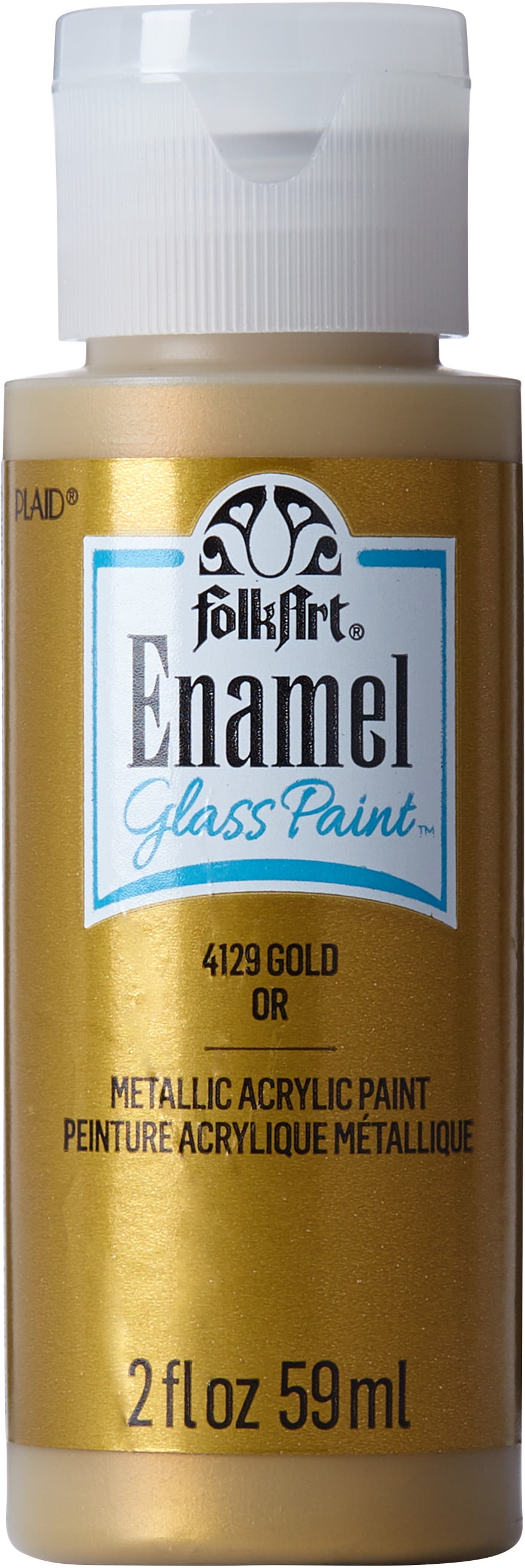 FolkArt Enamel Acrylic Craft Paint, Gloss Finish, Gold, 2 fl oz