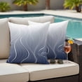 thumbnail image 4 of Outdoor Waterproof Pillow Covers Wave Line Purple White Gradient Geometric Stripes Decorative Throw Pillow Protectors,Pillowcase Cushion Cases for Patio Sofa Garden Couch,16x16in,Pack of 2, 4 of 14