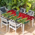 thumbnail image 2 of Red Christmas Table Cloths for 6 Foot Rectangle Tables, Green Xmas Tree Snowflake Winter Patio Waterproof Elastic Fitted Tablecloths, Washable Rectangular Table Cover for Camping, 2 of 8
