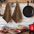 thumbnail image 6 of Brown Leopard Print Kitchen Towels Set of 4, Classic Abstract Animal Patterned Absorbent Dish Towels for Kitchen, Microfiber Hand Towel, Quick Drying Tea Towel for Cleaning Decorative Dishcloths, 6 of 7