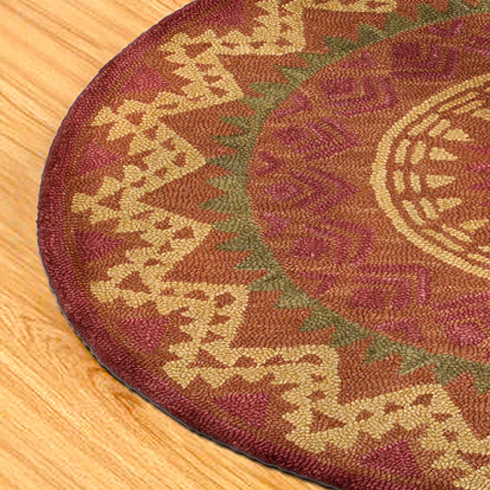 Ox Bay Ella 6' Round Rust/Red Southwestern Medallion Indoor Area Rug