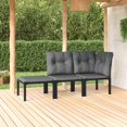 thumbnail image 1 of vidaXL 3 Piece Garden Lounge Set Black and Grey Poly Rattan, 1 of 5