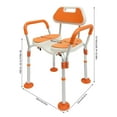thumbnail image 2 of Wide Seat Bath Chair for Seniors, Pregnant Women Height Adjustable Armrest Shower Chair with Non-slip Backrest & 4 large suction cup foot pads, 276 lbs Load, 2 of 16