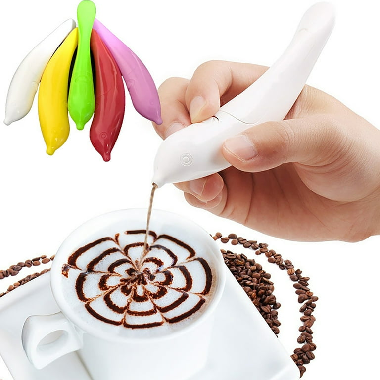 Hadanceo Latte Art Pen Reusable Non-slip DIY Crafts Food Grade PP Electric  Coffee Carving Pen Baking Accessories