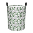 thumbnail image 1 of XMXT Collapsible Laundry Basket, White Fruit Leaves Pattern Waterproof Polyester Laundry Hamper, 40L, 1 of 8
