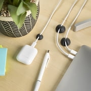 Wrap-It Storage Adhesive Cable Clips (42 Pack) - Cord Organizer for Desk Cable Management, Charger Cord Holder for Nightstand - Black