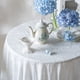 thumbnail image 2 of Xiao Hua 1 mantel bordado de algodón blanco con borde de hoja de loto impermeable y resistente al aceite, decoración de mesa de té 140 * 140 cm, 2 of 5
