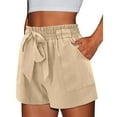 thumbnail image 4 of Womens Shorts with Pockets Summer Casual Shorts for Women Waist Casual Lightweight Adjustable Tie Knot Loose, 4 of 7