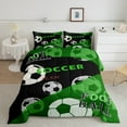 thumbnail image 2 of Erosebridal Soccer Comforter Set Toddler Football Games Bedding Set Green Comforter Sports Theme Quilt Set, 2 of 7