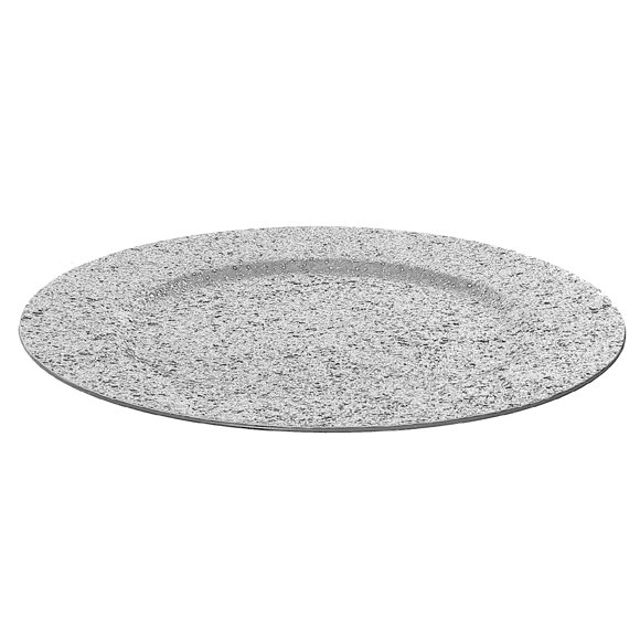 Charger Plate (Glitter) (Silver) (13") - Set of 12