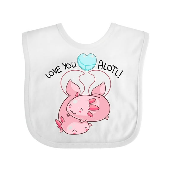 Inktastic Love You Alotl Cute Axolotl Valentines Boys or Girls Baby Bib