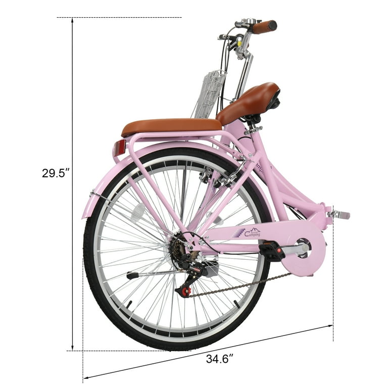 Ktaxon 24 Inch Folding Beach Cruiser Bike, 7 Speed Womens Bike