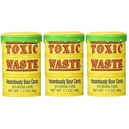 Toxic Waste Hazardously Sour Candy Barrel 1.7 Oz - Pack of 3